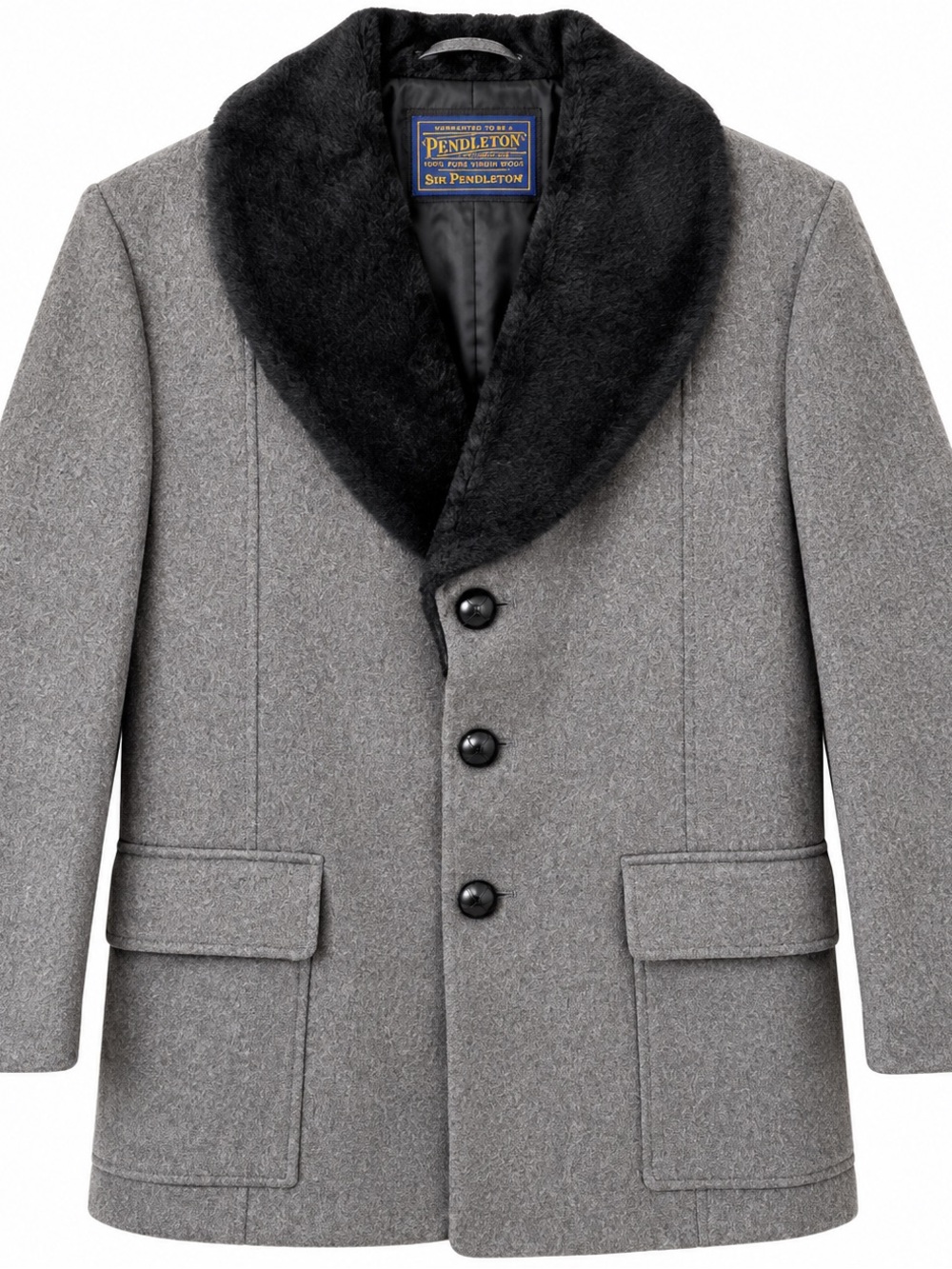 Vintage Sir Pendleton Wool Coat Men’s XL Black Shawl Collar US